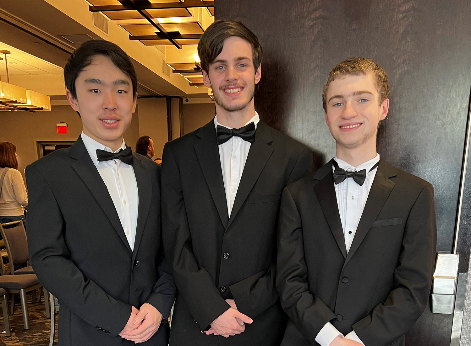 Pictured are William Floyd High School NYSBDA Honors Band selections
(left to right): Ian Hua, Justin Cooke and Kurtis Chamberlain.